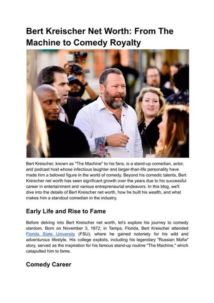 Discover The Unbelievable Net Worth Of Comedy Icon Bert Kreischer