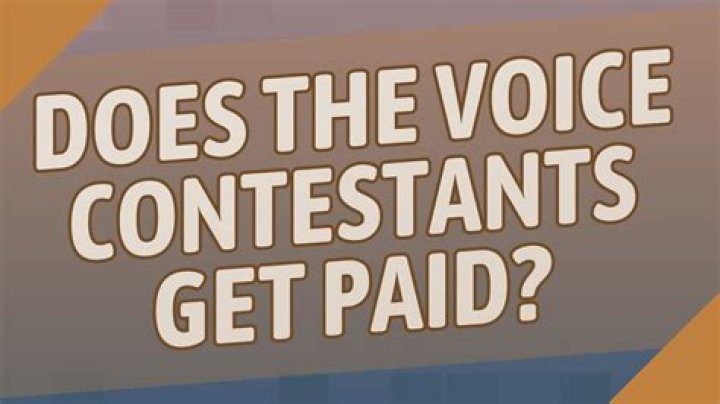 Do Contestants On The Voice Get Paid?