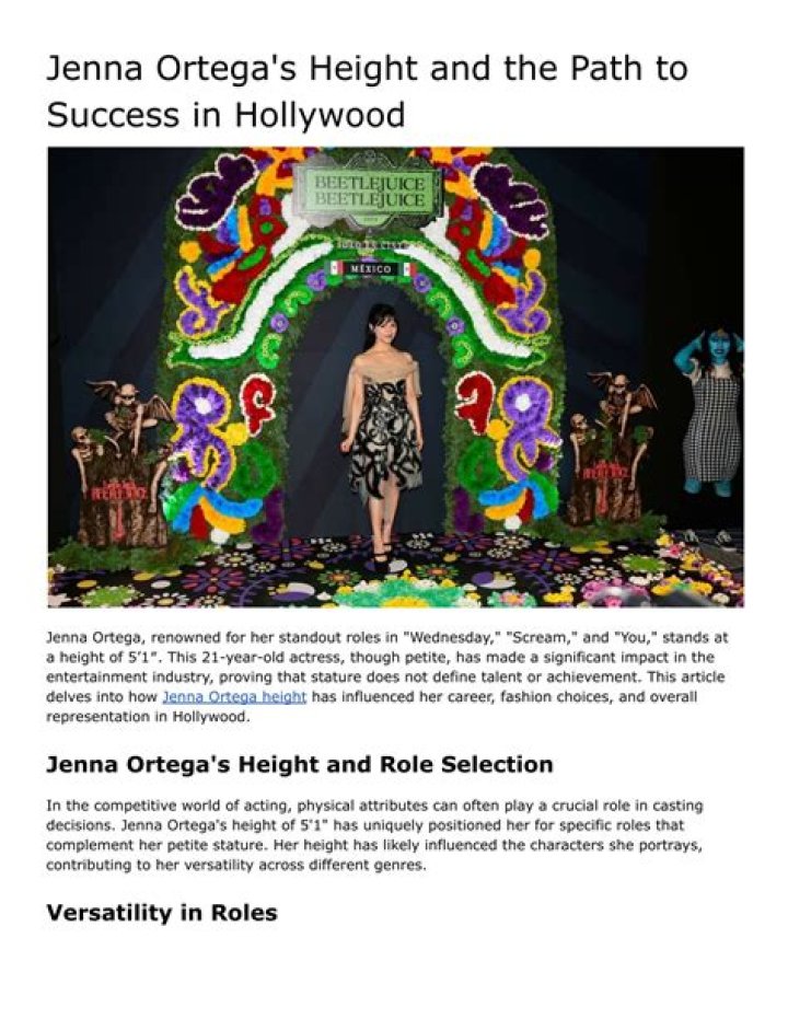 Unveiling Jenna Ortega's Height: Surprising Truths And Impact