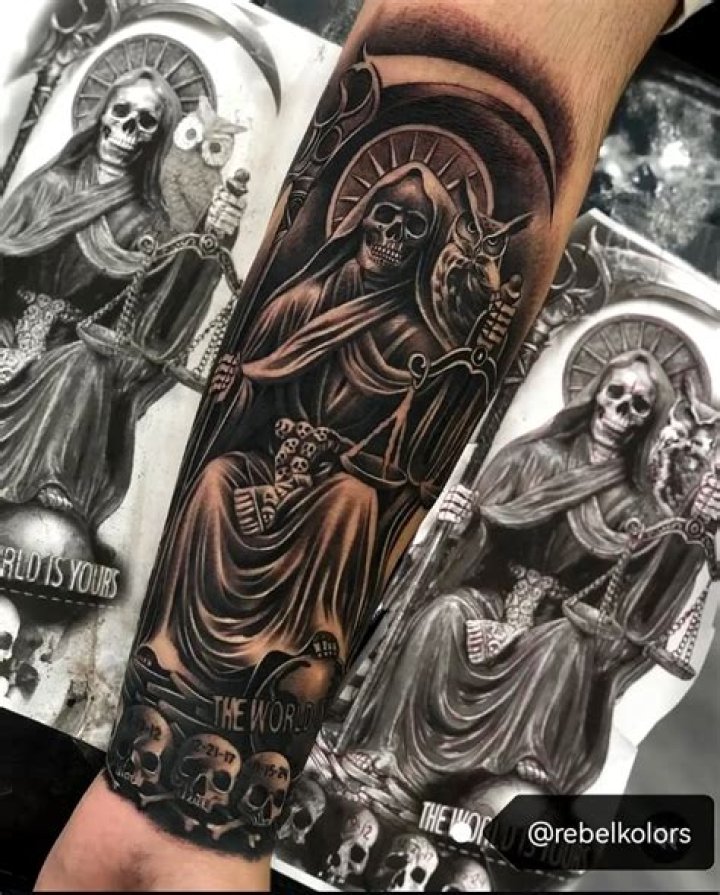Unveiling The Meaningful World Of Santa Muerte Tattoos For Men